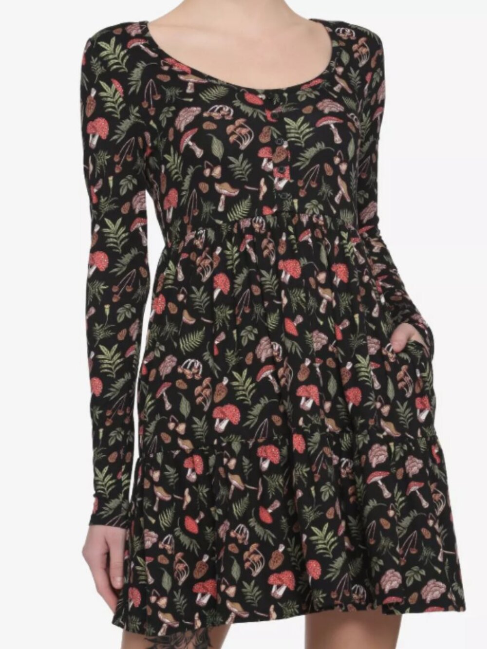 NWT Mushroom Forest Print Dress with Pockets